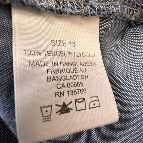 Pennington’s Long-Sleeve Shirt Dress Missing Belt Size 18 - Picture 10 of 10